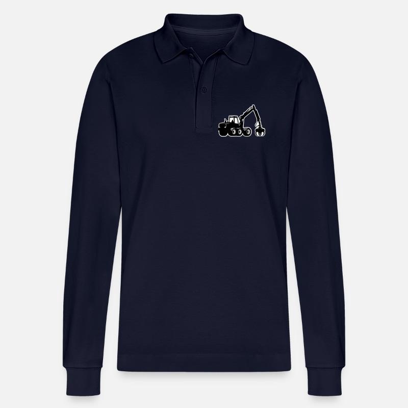 Silhouette de moissonneuse - Polo à manches longues bio PREPSTER Stanley/Stella Unisexe - bleu marine