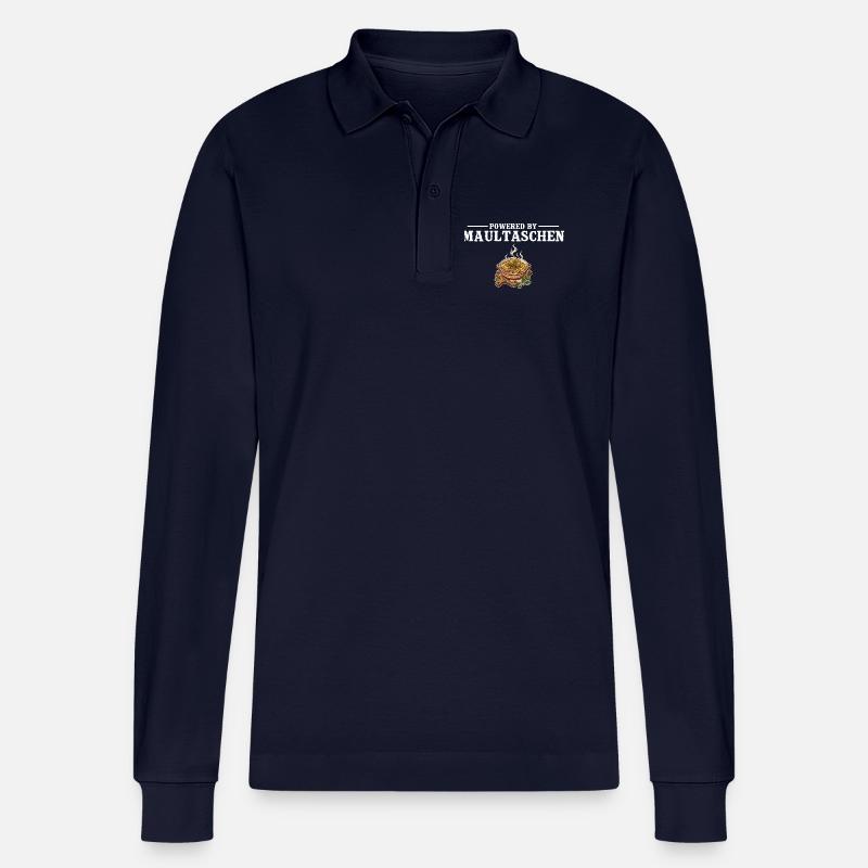 Propulsé par Maultaschen – Schwabe Gift - Polo à manches longues bio PREPSTER Stanley/Stella Unisexe - bleu marine