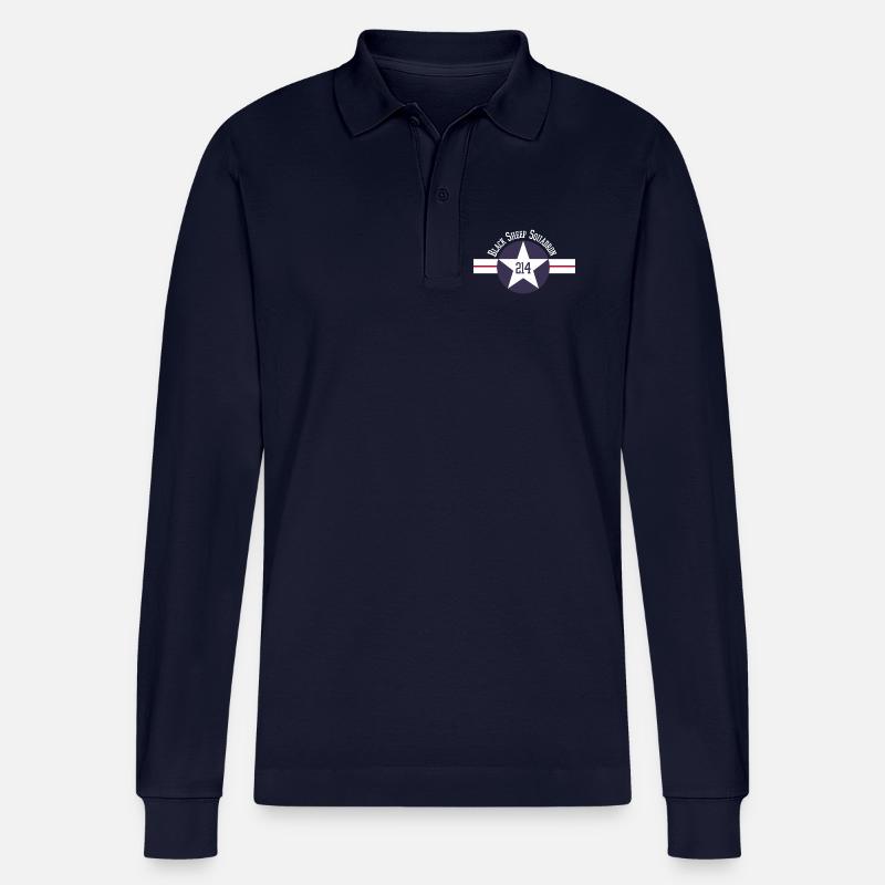WMF 214 Geschwader - Stanley/Stella Unisex Bio-Langarm-Poloshirt Prepster - Navy