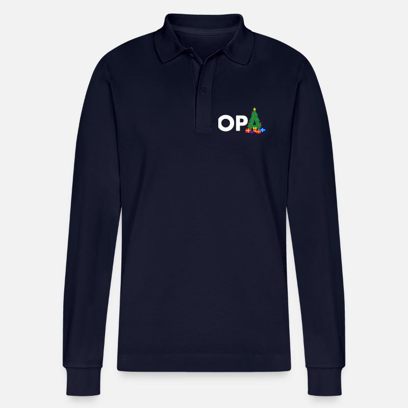Opa Weihnachtsbaum - Stanley/Stella Unisex Bio-Langarm-Poloshirt Prepster - Navy