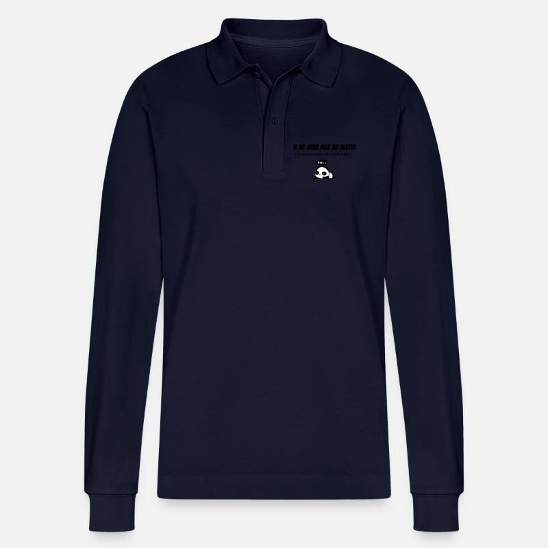 Sleeper Panda Illustration - Stanley/Stella Unisex Bio-Langarm-Poloshirt Prepster - Navy