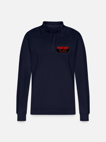 KOFFER FINGER WEG AUFKLEBER - Stanley/Stella Unisex Bio-Langarm-Poloshirt Prepster - Navy