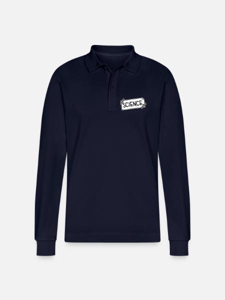 Science Science Statement Nerd Education Saying - Stanley/Stella Organic Unisex Long-Sleeved Polo Shirt Prepster - navy