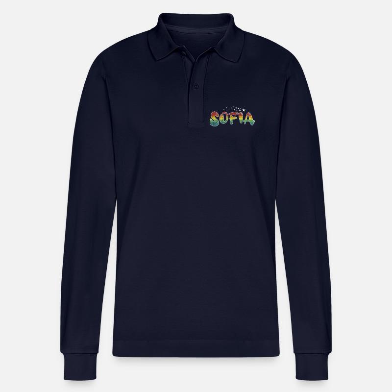 Nome Sofia Maiden name Gift - Polo a manica lunga ecologica unisex Prepster di Stanley/Stella - navy