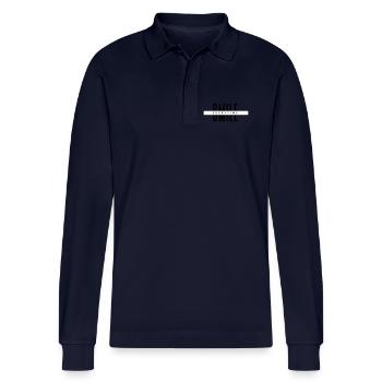 Smile Everytime – Minimal Positive Typography - Stanley/Stella Organic Unisex Long-Sleeved Polo Shirt Prepster - navy - Front - Anna (173cm)