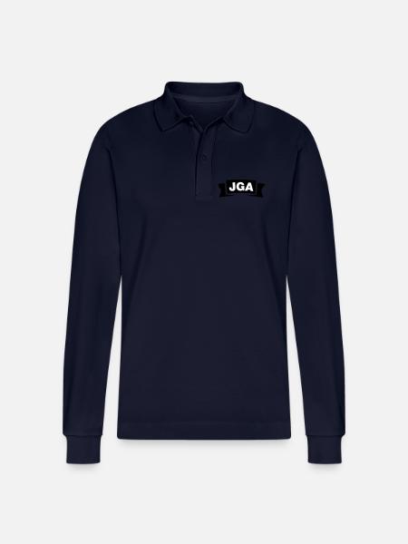 Bachelor Party Emblem / Logo - Stanley/Stella Organic Unisex Long-Sleeved Polo Shirt Prepster - navy