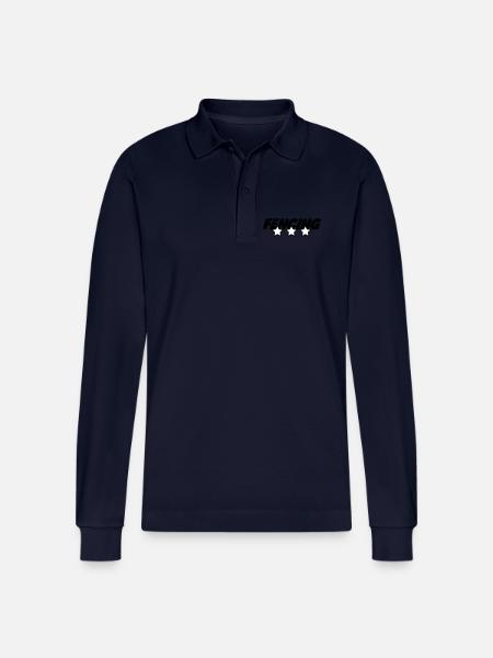 Three-star fencing: the best foil fencer - Stanley/Stella Organic Unisex Long-Sleeved Polo Shirt Prepster - navy