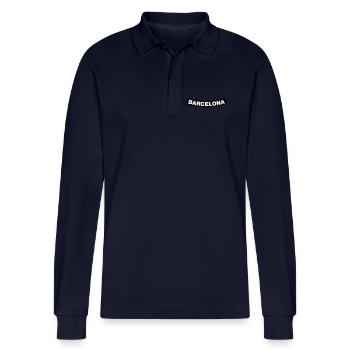 Barcelona Chapter Element (JGA MC-Rocker-Design) - Stanley/Stella Organic Unisex Long-Sleeved Polo Shirt Prepster - navy - Front - Anna (173cm)