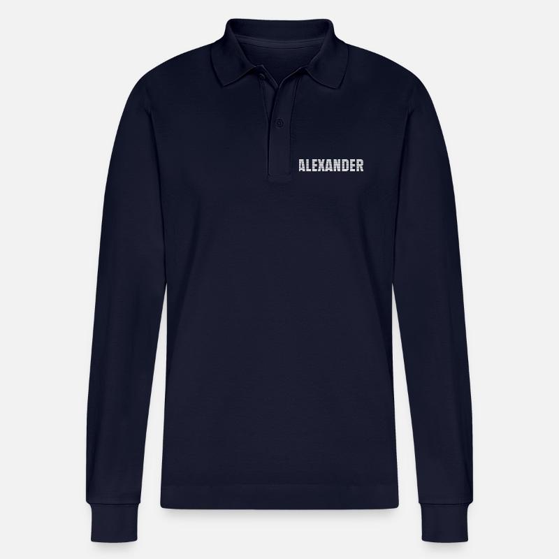 Name Alexander - Stanley/Stella Unisex Bio-Langarm-Poloshirt Prepster - Navy