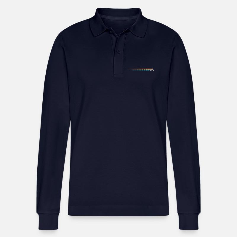 Gestreifte Horizont-Silhouette - Stanley/Stella Unisex Bio-Langarm-Poloshirt Prepster - Navy