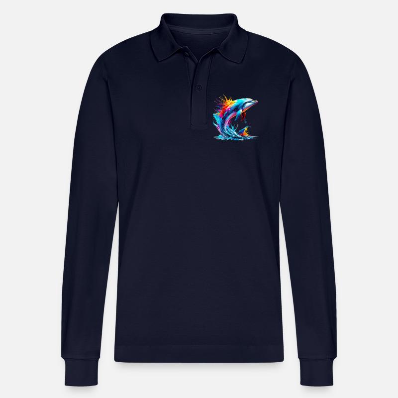 Delfin - Stanley/Stella Unisex Bio-Langarm-Poloshirt Prepster - Navy