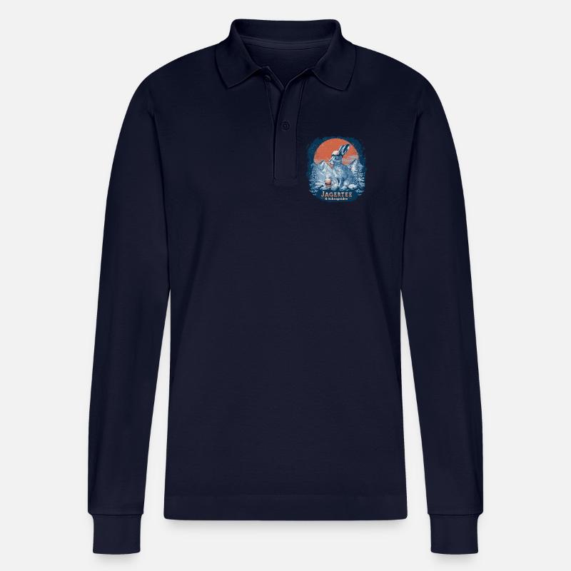 Jagertee & Schnapsidee Kaninchen - Stanley/Stella Unisex Bio-Langarm-Poloshirt Prepster - Navy