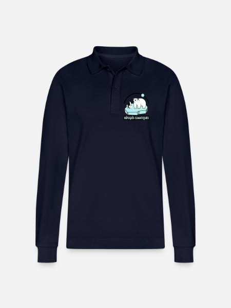 Réfugiés climatiques - Polo à manches longues bio PREPSTER Stanley/Stella Unisexe - bleu marine