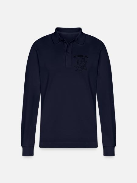 NoDramaLamaWein - Stanley/Stella Unisex Bio-Langarm-Poloshirt Prepster - Navy
