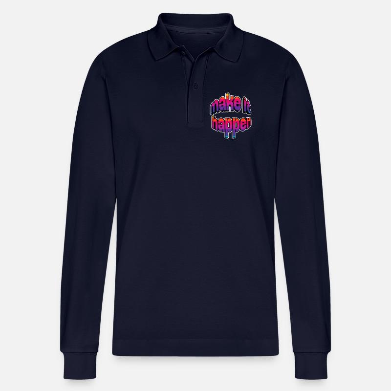 Make It Happen Gradient - Stanley/Stella Unisex Bio-Langarm-Poloshirt Prepster - Navy