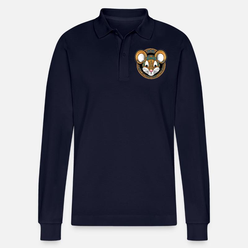 Eine Maus im Einsatz - Stanley/Stella Unisex Bio-Langarm-Poloshirt Prepster - Navy