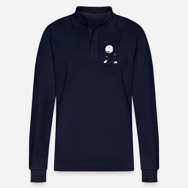 Running Strichmännchen - Läufer - Jogging - Stanley/Stella Unisex Bio-Langarm-Poloshirt Prepster - Navy