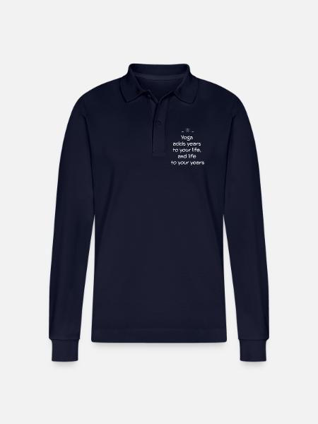 Yoga - Stanley/Stella Organic Unisex Long-Sleeved Polo Shirt Prepster - navy