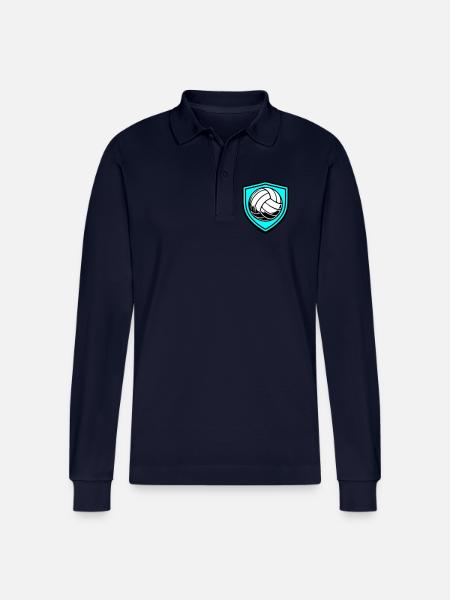 Volleyball Ball Coat of Arms - Stanley/Stella Organic Unisex Long-Sleeved Polo Shirt Prepster - navy