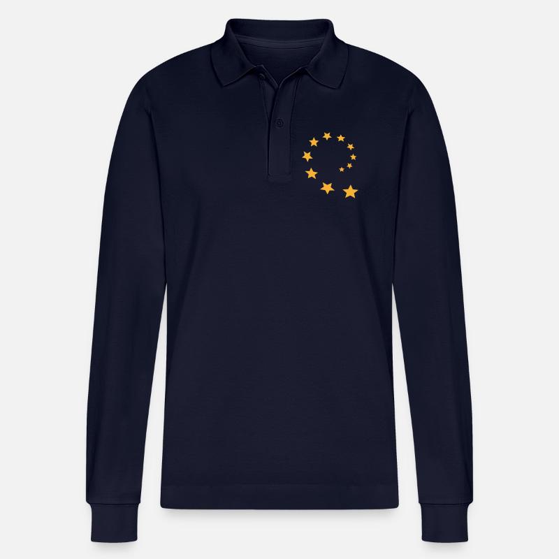 Sternenkreis deformiert 2 - Stanley/Stella Unisex Bio-Langarm-Poloshirt Prepster - Navy