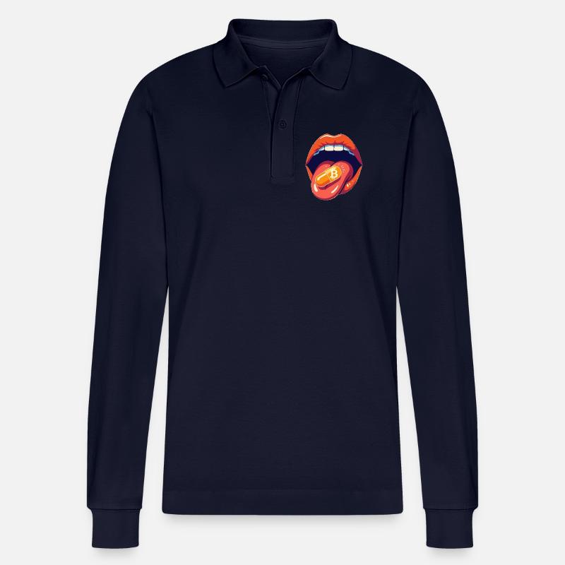 bitcoin orangepill basic - Stanley/Stella Unisex Bio-Langarm-Poloshirt Prepster - Navy
