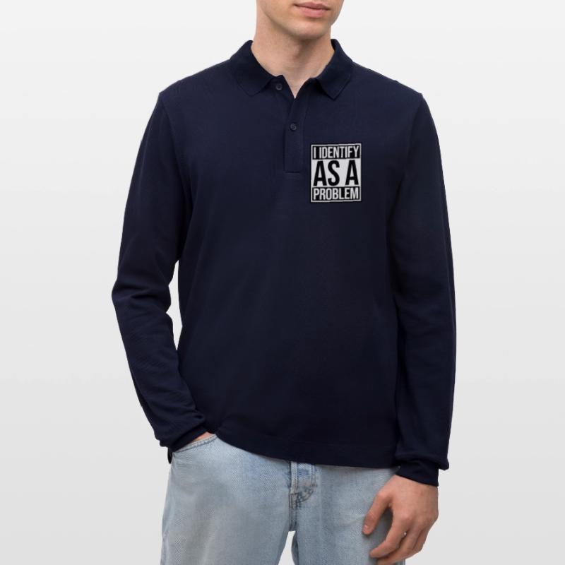 I Identify as a Problem Statement Frech Rebellisch Stanley/Stella Unisex Bio-Langarm-Poloshirt Prepster