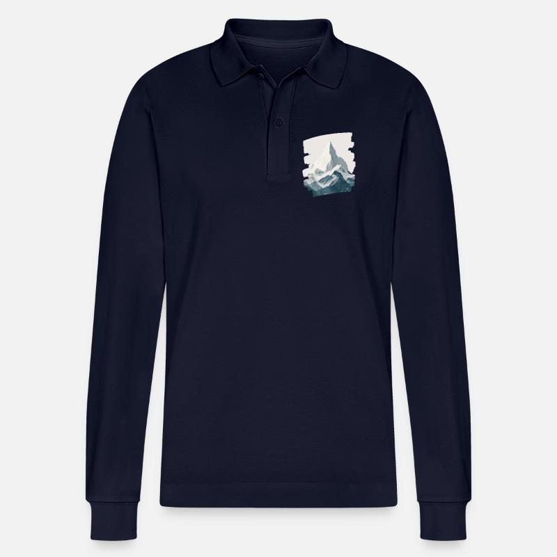 Berge Klettern Kletterer Wandern - Stanley/Stella Unisex Bio-Langarm-Poloshirt Prepster - Navy