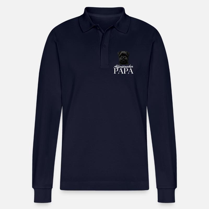 Hundefoto mit schnellem Schnauzer Blick - Stanley/Stella Unisex Bio-Langarm-Poloshirt Prepster - Navy