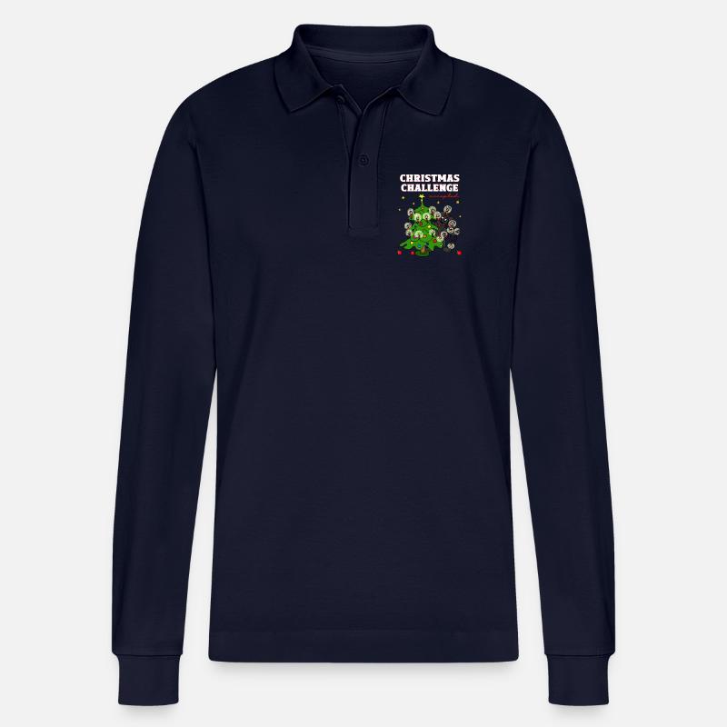 Weihnachts Challenge Akzeptiert Hund - Stanley/Stella Unisex Bio-Langarm-Poloshirt Prepster - Navy
