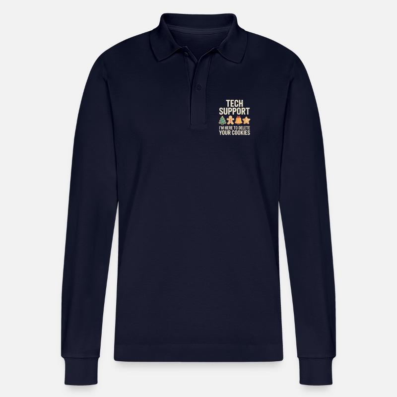 Tech Support Cookies Meme Tee - Stanley/Stella Unisex Bio-Langarm-Poloshirt Prepster - Navy