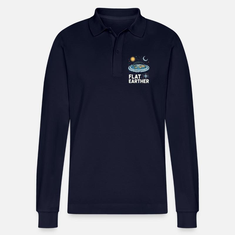 Litteän maan ääriläiset - Stanley/Stella Prepster unisex pitkähihainen luomupikeepaita - navy