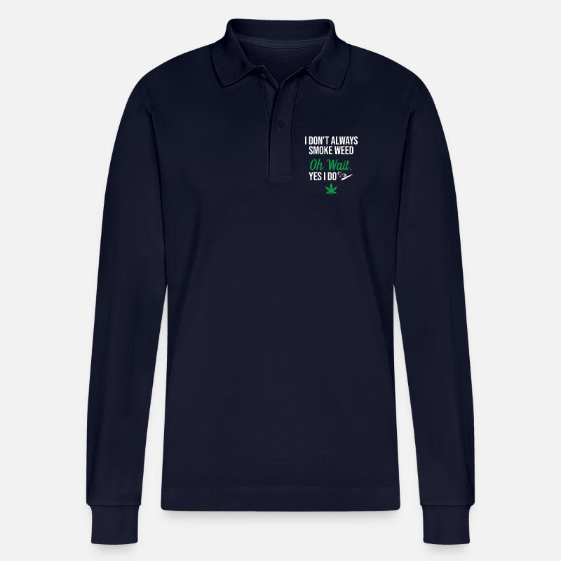 Ich rauche nicht immer Gras - Stanley/Stella Unisex Bio-Langarm-Poloshirt Prepster - Navy