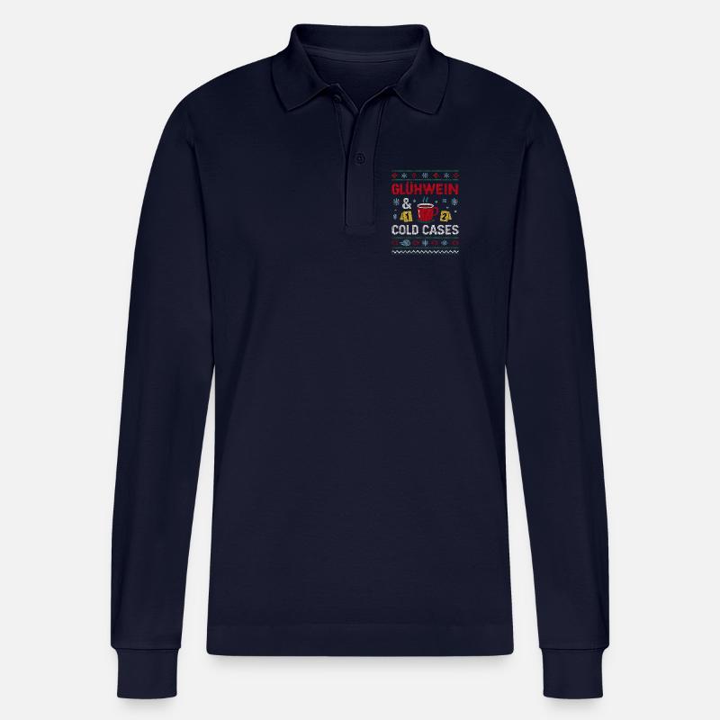 Glühwein & Cold Cases - Stanley/Stella Unisex Bio-Langarm-Poloshirt Prepster - Navy
