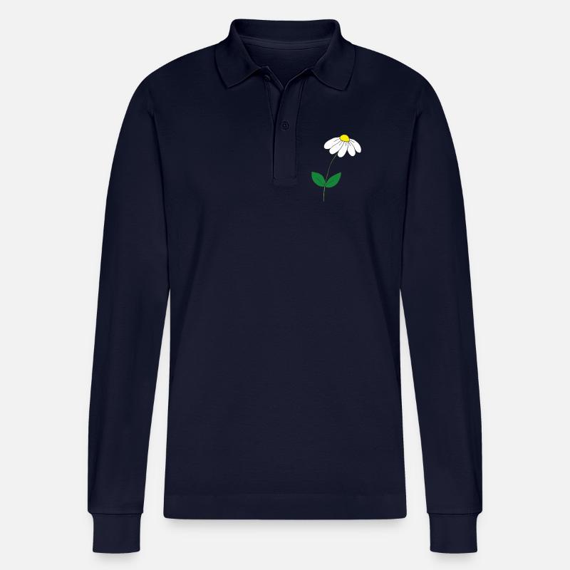süsses Gänseblümchen - Stanley/Stella Unisex Bio-Langarm-Poloshirt Prepster - Navy