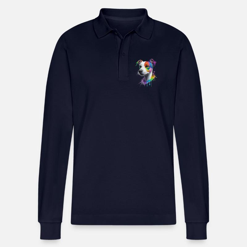 Jack Russel Terrier - Stanley/Stella Unisex Bio-Langarm-Poloshirt Prepster - Navy
