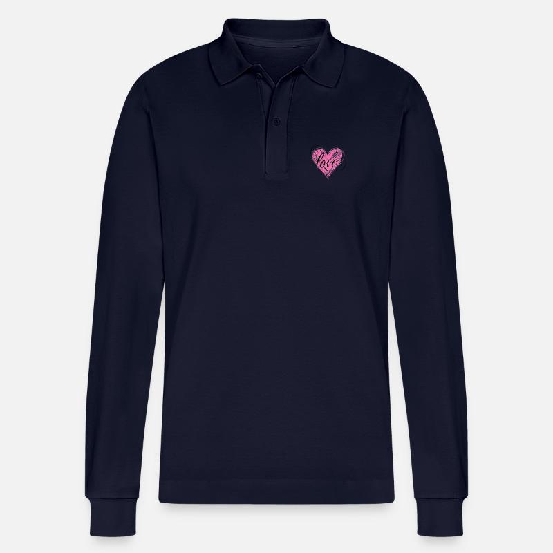 Liebe - Stanley/Stella Unisex Bio-Langarm-Poloshirt Prepster - Navy