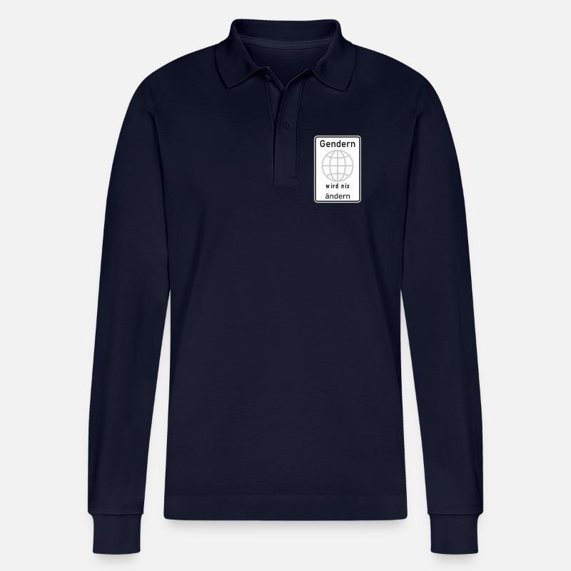 Gendern wird nix ändern - Stanley/Stella Unisex Bio-Langarm-Poloshirt Prepster - Navy