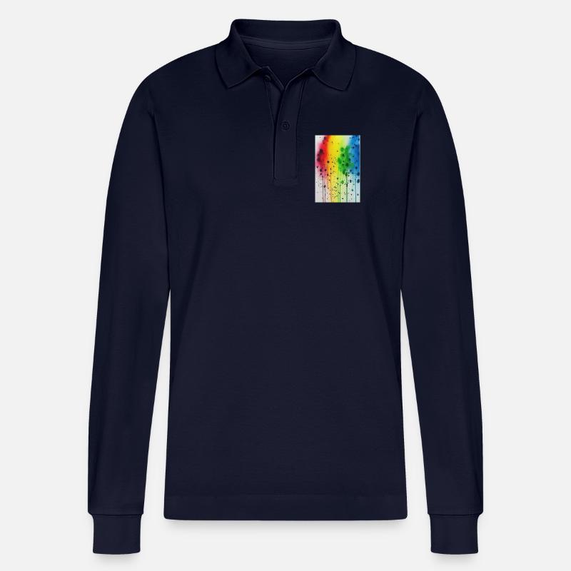 Farbspritzer - Stanley/Stella Unisex Bio-Langarm-Poloshirt Prepster - Navy