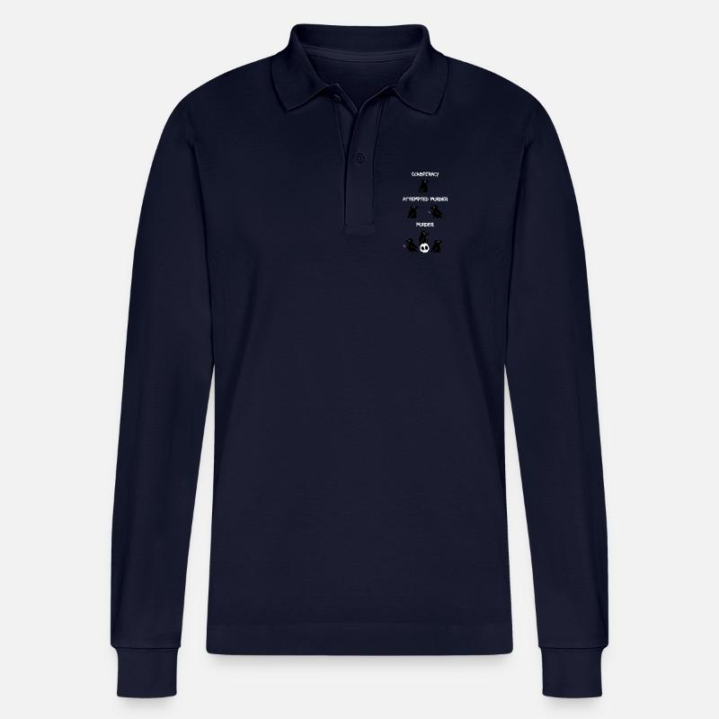Conspiracy - Attempted Murder - Murder - Stanley/Stella Unisex Bio-Langarm-Poloshirt Prepster - Navy