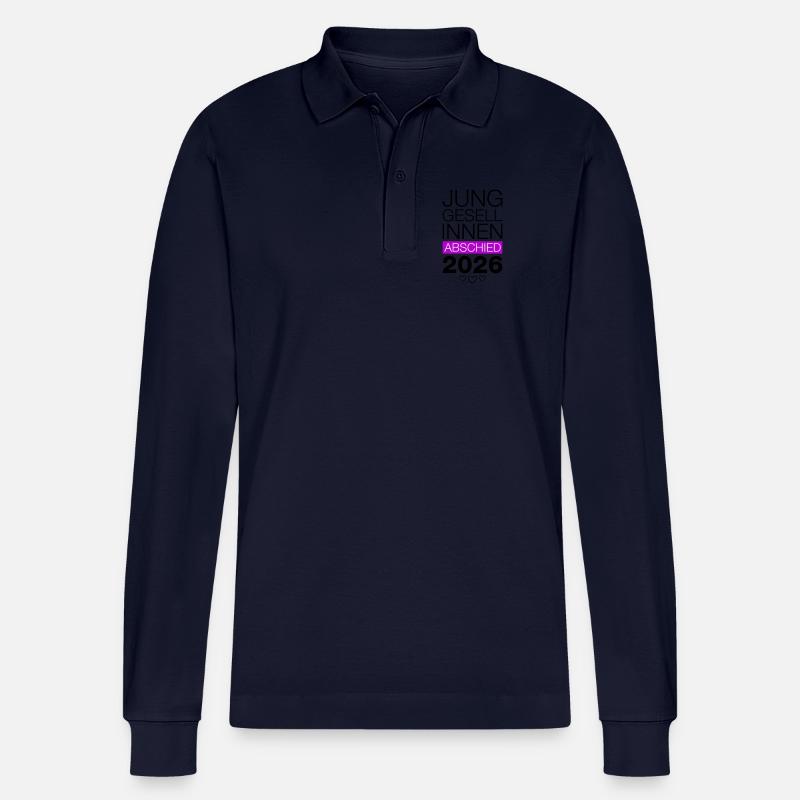 Junggesellenabschied 2026 Jga - Stanley/Stella Unisex Bio-Langarm-Poloshirt Prepster - Navy