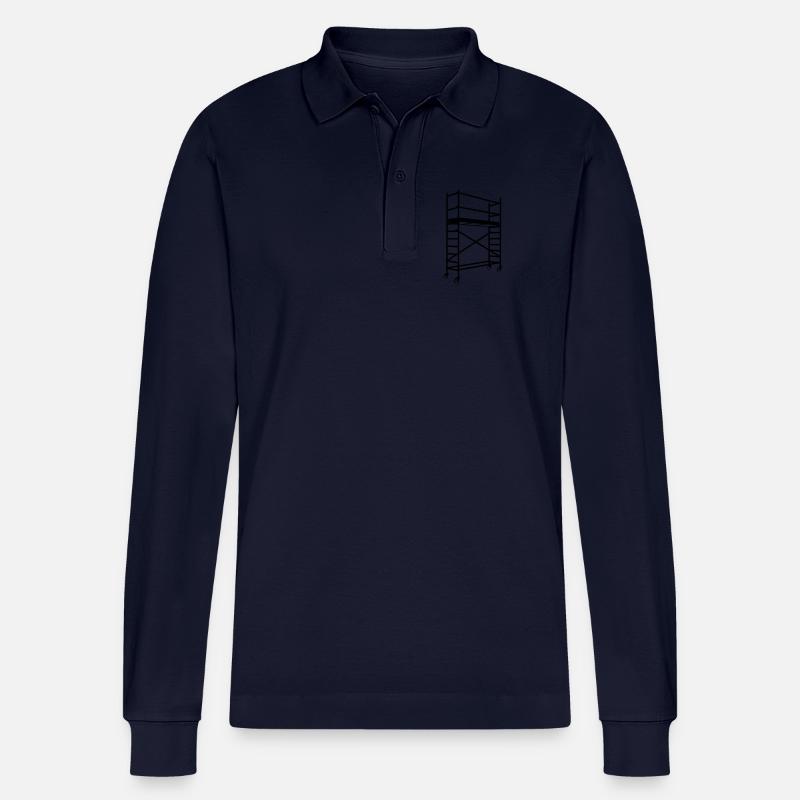 Gerüst mit Rädern – Schattenbild - Stanley/Stella Unisex Bio-Langarm-Poloshirt Prepster - Navy