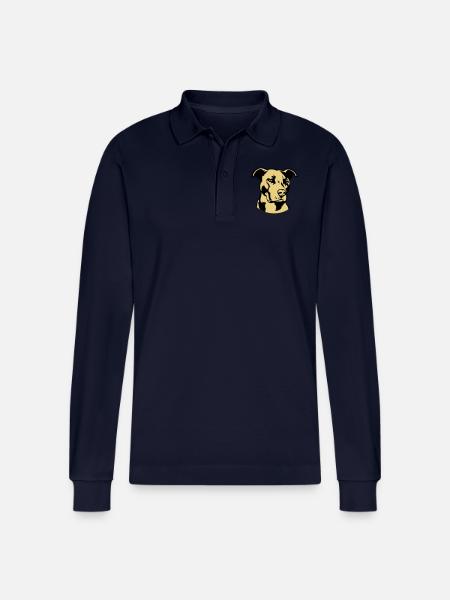 Pitbull zweifarbig - Hund Kampfhund - Stanley/Stella Unisex Bio-Langarm-Poloshirt Prepster - Navy