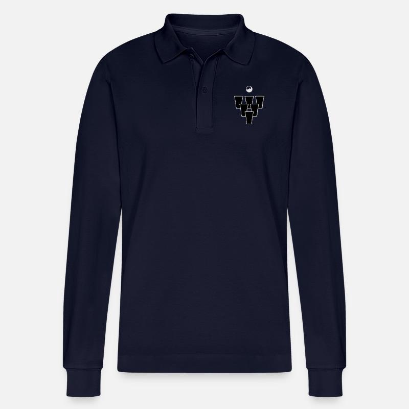 Beerpong Pyramide - Stanley/Stella Unisex Bio-Langarm-Poloshirt Prepster - Navy