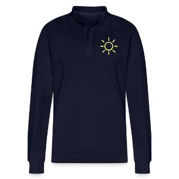 sun - Stanley/Stella Organic Unisex Long-Sleeved Polo Shirt Prepster - navy - Front - Anna (173cm)