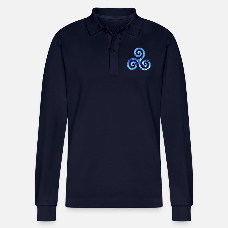 keltisches symbol 1 e 80 - Stanley/Stella Unisex Bio-Langarm-Poloshirt Prepster - Navy