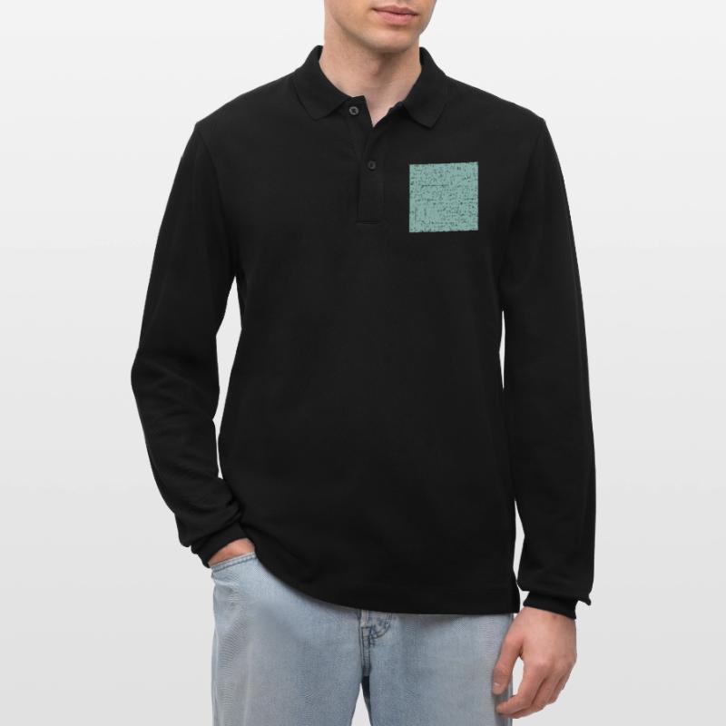 Math Equation Pattern, Math Formula Lover Gift Stanley/Stella Organic Unisex Long-Sleeved Polo Shirt Prepster