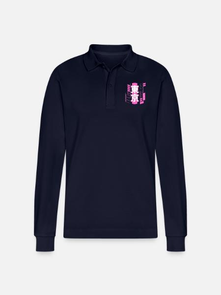 Tokio Cyberpunk - Stanley/Stella Unisex Bio-Langarm-Poloshirt Prepster - Navy