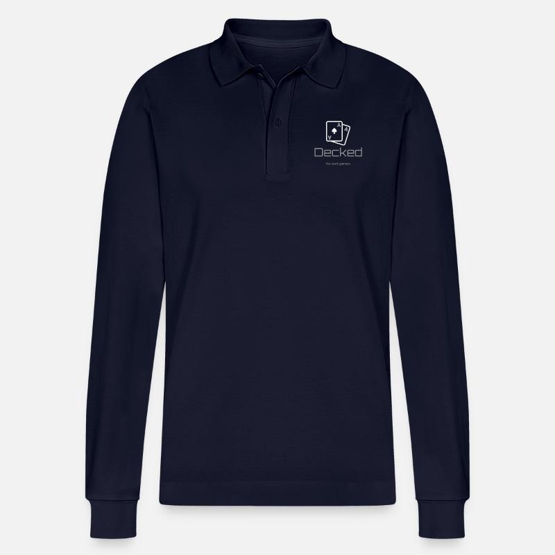 Decked logo clair - Polo à manches longues bio PREPSTER Stanley/Stella Unisexe - bleu marine