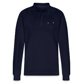 Marvin Head.ai - Stanley/Stella Unisex Bio-Langarm-Poloshirt Prepster - Navy - Vorne - Anna (173cm)