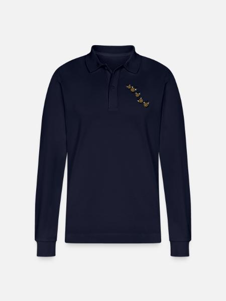 Thick crazy bees - Stanley/Stella Organic Unisex Long-Sleeved Polo Shirt Prepster - navy